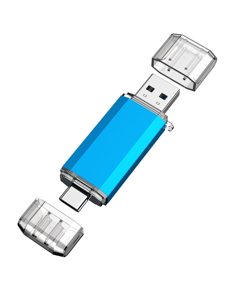 KOOTION USB C Flash Drive 32GB 2 in 1 OTG USB 3.0/Type C Thumb Drive Dual Drive USB C Memory Stick for Smartphone Laptop Tablet PC, Blue - Image 1